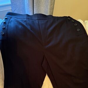 LOFT outlet black, high-rise, wide leg cropped